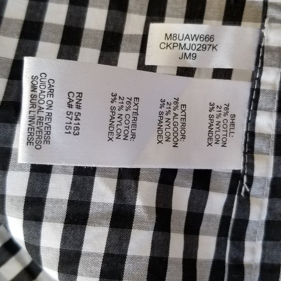 Calvin Klein Bell-Sleeve Gingham Blouse Size M - Picture 12 of 15